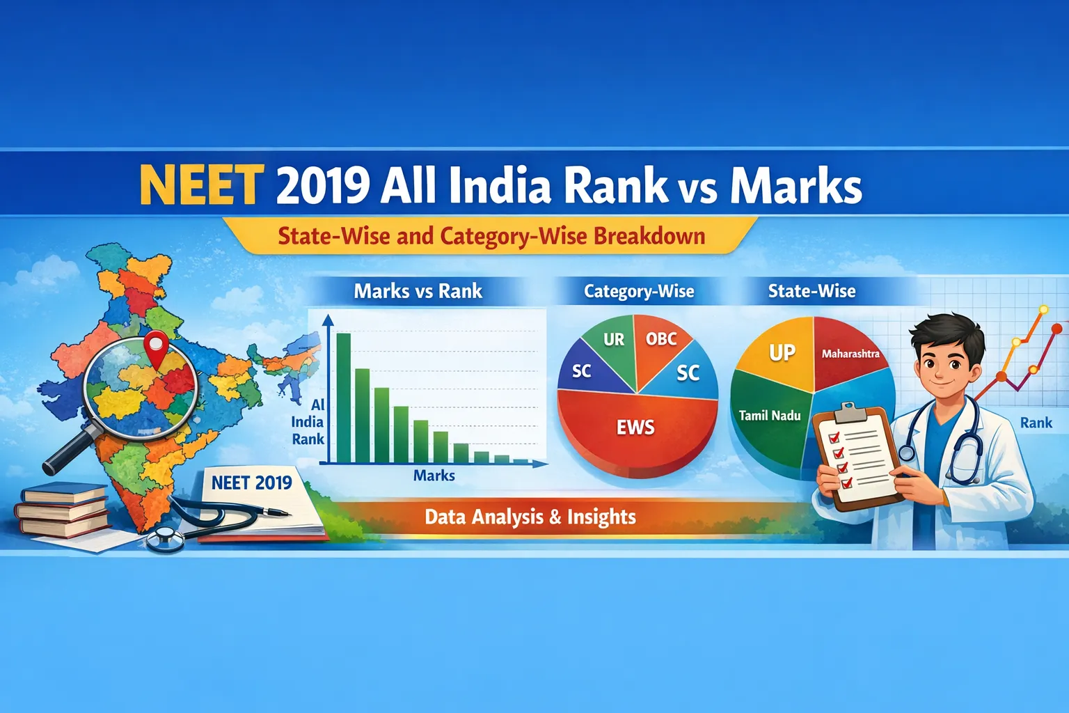 NEET 2019 All India Rank vs Marks: State-Wise and Category-Wise Breakdown